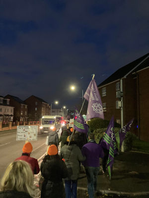 The walk to 'reclaim the night' through Oldbury on Monday, December 8. Pic: LDRS. Permission for reuse for all LDRS partners.