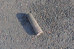 Gas cannisters such as this rained down on nearby roads