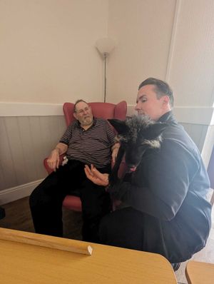 Wild Actors owner Thomas Chipperfield, 34, and care home resident Bernard 