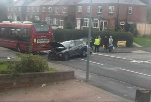 The incident involved two cars and a bus