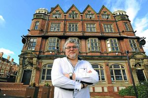 City inspiration – writer Simon Golding outside the pub