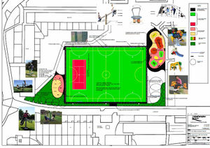Option one features a single, large sports pitch