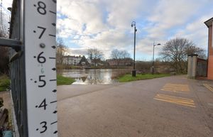 A view of the river in Shrewsbury on Monday