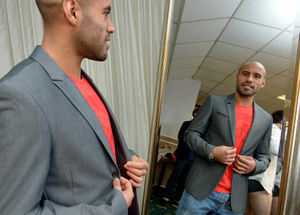 James Chambers looking dapper for Walsall's trip to Wembley last season