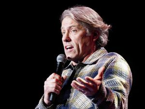 Supporting image for story: John Bishop chants ‘it’s coming home’ with crowd after moving gig for final