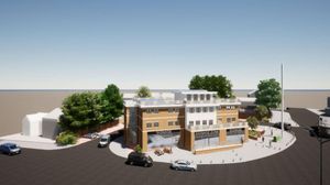 An artist's impression of the proposed shops and flats replaying the former Merrivale pub in Oldbury. Credit: Simply Planning