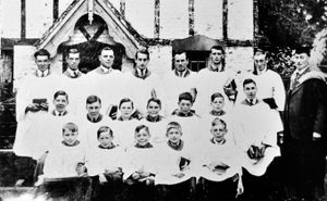 Claverley choir, or at least assumed to be Claverley choir as this print was in a packet marked 'Claverley general, Jan '90.' The date of the picture is obviously long before 1990 though.