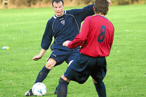 Ricky Marsh in action on the football pitch  here playing for The Crown