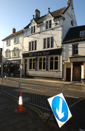 The road by Jeffro's Bar was closed