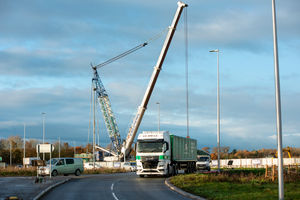 The bridge crosses the A5 by Mile End Roundabout. Photo: Beaver Bridges