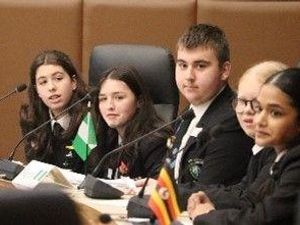 Supporting image for story: School attend mock COP29 climate conference