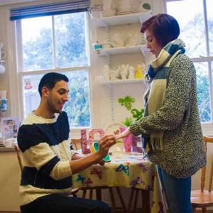 Mark pops the question with ring and ceramic bowl in hand