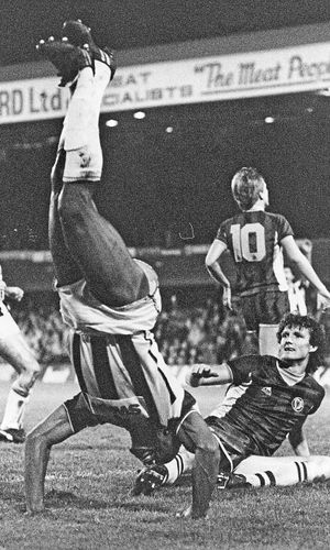 Head over heels after a goal against Villa