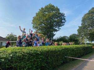 Residents having a fun day at home