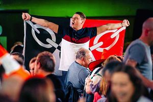 Jack Cooksey from Tipton waves the Black Country Flag