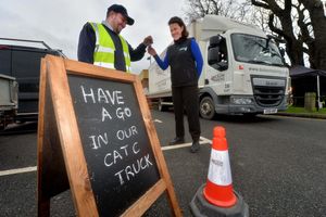 Dulson driver training and Josh Hazell let Nicola Alwin have a drive 