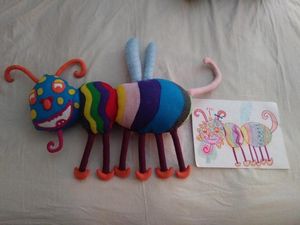 Supporting image for story: This mum sewed an incredible doll that looks exactly like her child’s drawing