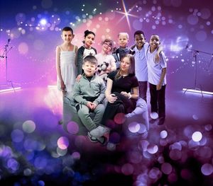 Dulcie (pictured third from left) with fellow children featured in the Kids Like Us film