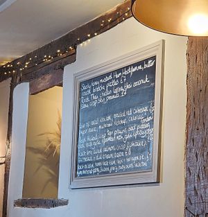 Specials are available on a chalkboard