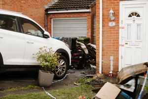 Photos taken at the scene of a fire in Perton, near Wolverhampton