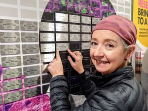 Supporting image for story: Ludlow Cancer Support Group included on 'Wall of Hope' at Queen Mary University of London