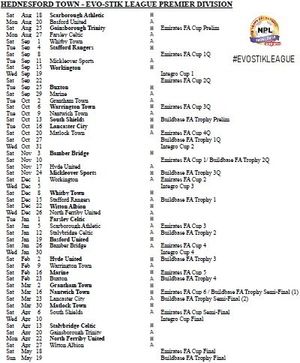 Hednesford Town fixtures