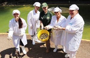 The cast of Ladies' Day at Wolverhampton Grand visit Dudley Zoo