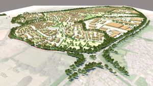An artist's impression of what Tasley Garden Village could look like