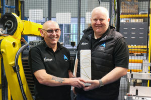 Long-serving Wayne Murphy, left, with group thread-locking, sealing and purchasing director Kev Walton at Inlex
