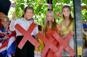 People dressed as the X Factor judges 