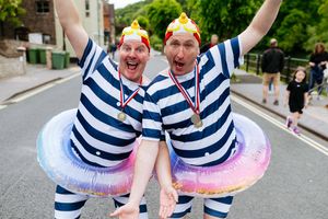The Van Dunk Brothers from Bread and Butter Theatre Company who were part of the Ironbridge High Street Celebrations