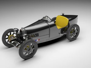 Supporting image for story: The Bugatti Baby II Carbon Edition is a high-tech scale car inspired by the W16 Mistral