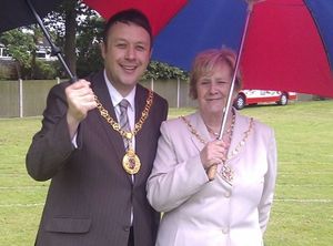 Garry Perry and his late mother, Mayoress June Perry, attending the Queen’s Garden Party in 2011