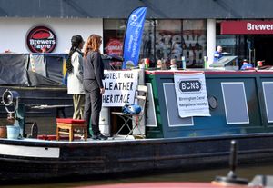 Narrowboats fill the basin in Walsall to protest about the lack of funding for British Waterways.