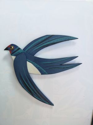 Driftwood Swallow by Rachel Sumner, a mixed media artist