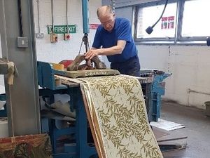 Supporting image for story: Watch as Wightwick Manor gets new wallpaper – made the old, traditional way