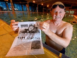 Supporting image for story: Operation Retrieve: Shropshire swimmer finishes epic challenge to bring WWII veteran's medals home