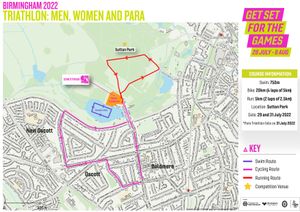 The map for the triathlon  