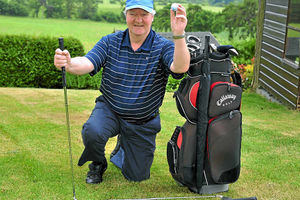 Supporting image for story: Blind golfer Arthur enjoys hole-in-one success on Shropshire course