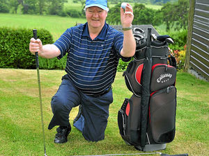 Supporting image for story: Blind golfer Arthur enjoys hole-in-one success on Shropshire course