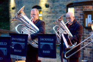 Jackfield Brass Band played hymns to mark the occasion