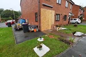 The house in Ketley, Telford, where a dumper truck smashed into the side of the building