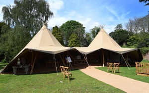 A large Teepee on display at Himley Hall and Park in the open day event