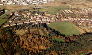 Bottom left is the pit mound overlooking Madeley cricket ground where Eddie Lloyd conducted his television experiments in the 1930s.