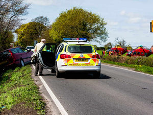 Supporting image for story: Three treated as crash closes Shropshire border road