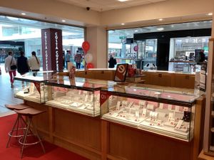 The store has a bright and modern interior