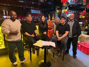 L - R = Diyodi MDevinda Menon, Vy-Liam Ng, Polly Yiu, Ian Henery, Chi Lam & Dr Ranjit Khutan 