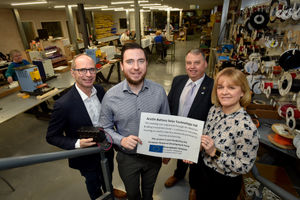 Mark Thompson, Alex Thompson, Councillor Richard Overton and Caroline Cattle