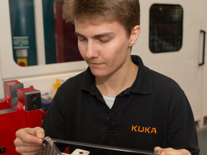 Supporting image for story: Elena's high-flying role in aircraft parts study at KUKA