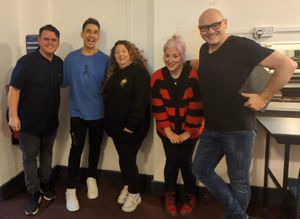Wayne Beese, left, with Russell Kane